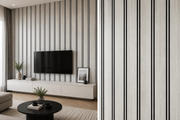 Wide Slat Black Groove PVC Waterproof Wall Panels - Grey - 240 x 30 (Pack of 8)