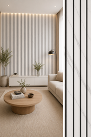 280cm Tall Marble Acoustic Wall Panels - White Marble - 280 x 60