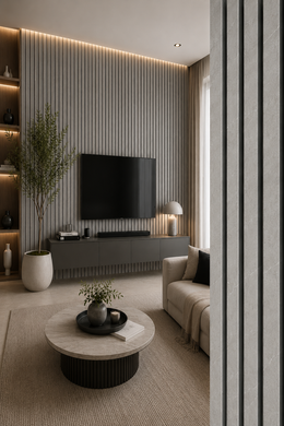 280cm Tall Marble Acoustic Wall Panels - Grey Marble - 280 x 60