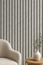 280cm Tall Marble Acoustic Wall Panels - Grey Marble - 280 x 60