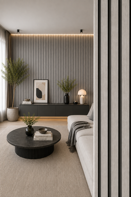 280cm Tall Acoustic Wall Panels - Grey - 280 x 60