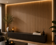 Premium Fluted Waterproof Wall Panels - Walnut - 240 x 15 (Pack of 12)