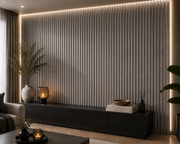 Premium Fluted Waterproof Wall Panels - Grey - 240 x 15 (Pack of 12)