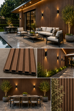 Premium Outdoor Wall Panels - Dark Brown - 180cm / 290cm (Pack of 6)