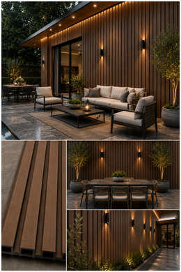 Premium Outdoor Wall Panels - Light Brown - 180cm / 290cm (Pack of 6)