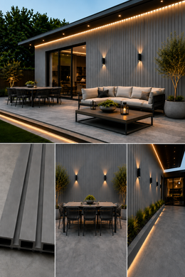 Premium Outdoor Wall Panels - Grey - 180cm / 290cm (Pack of 6)