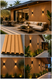 Premium Outdoor Wall Panels - Oak 03 - 180cm / 290cm (Pack of 6)