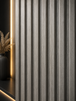 Premium Seamless Waterproof Wall Panels - Light Grey - 240 x 15 (Pack of 16)