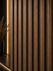Premium Seamless Waterproof Wall Panels- Walnut - 240 x 15 (Pack of 16)