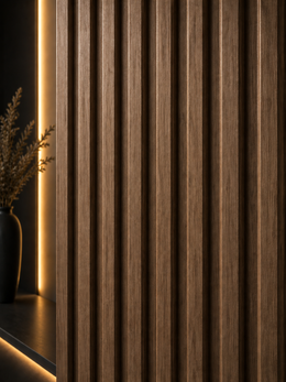 Premium Seamless Waterproof Wall Panels- Walnut - 240 x 15 (Pack of 16)