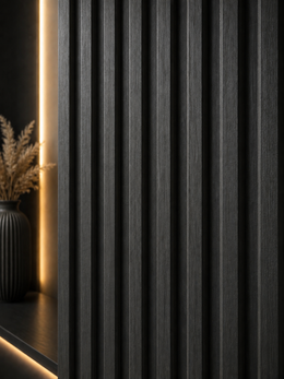 Premium Seamless Waterproof Wall Panels - Black - 240 x 15 (Pack of 16)