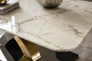 SG-Lucy Marble Coffee Table – Gold & Silver Cross Base – 120 x 60 x 45cm