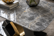 SG-Lucy Marble Coffee Table – Gold & Silver Cross Base – 120 x 60 x 45cm