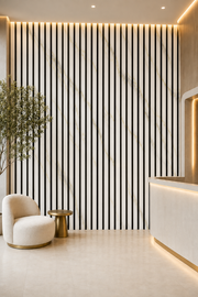 Marble Acoustic Wall Panels - Gold & White - 240 x 60