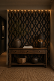 Wavy Acoustic Wall Panels - Walnut - 240 x 60