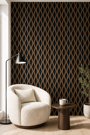 Wavy Acoustic Wall Panels - Dark Oak - 240 x 60