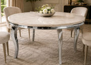 Lewis 1.3m Round Dining Table – Chrome Frame
