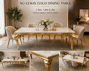 SG-Lewis Gold Dining Table – 1.5m, 1.8m & 2m