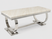 Chelsea Grey Marble & Chrome Dining Table – 150cm, 180cm & 200cm