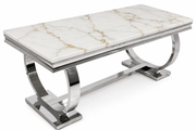Chelsea Grey Marble & Chrome Dining Table – 150cm, 180cm & 200cm
