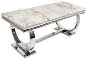 Chelsea Grey Marble & Chrome Dining Table – 150cm, 180cm & 200cm