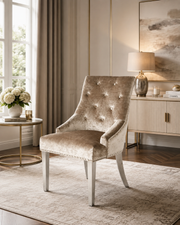 Jessica Chair – Ring Knocker – Chrome Legs – 55 x 55 x 95cm