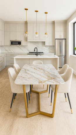 Jessica Gold Ceramic Dining Table – 160cm & 180cm