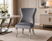 Lewis Chair – Lion Knocker – Chrome Legs – 65 x 52 x 94cm