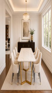 Jessica Gold Ceramic Dining Table – 160cm & 180cm