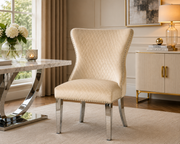Lewis Chair – Lion Knocker – Chrome Legs – 65 x 52 x 94cm