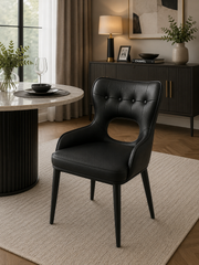 Marbella PU Dining Chair – Black Legs – 54 x 60 x 84cm