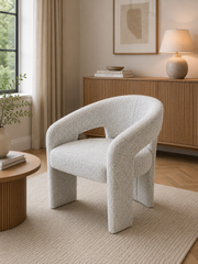 Oslo Bouclé Chair – Green / Light Grey / Off-White – 63 x 56 x 77cm