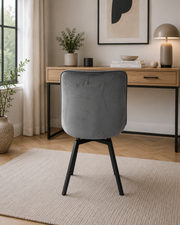 Roco 360° PU Dining Chair – Black Legs – 54 x 58 x 86cm