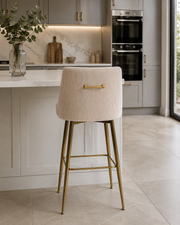 G-Milan Bar Stool – Gold Legs – Ribbed Velvet – 49 x 55 x 97cm