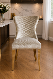 G-Lewis Chair – Lion Knocker – Gold Legs – 65 x 52 x 94cm
