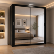 Chicago Sliding Mirror Wardrobe – 90cm, 120cm, 150cm, 180cm & 203cm