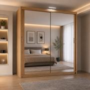 Chicago Sliding Mirror Wardrobe – 90cm, 120cm, 150cm, 180cm & 203cm