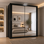 Chicago Sliding Mirror Wardrobe – 90cm, 120cm, 150cm, 180cm & 203cm