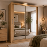 Chicago Sliding Mirror Wardrobe – 90cm, 120cm, 150cm, 180cm & 203cm