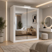 Chicago Sliding Mirror Wardrobe – 90cm, 120cm, 150cm, 180cm & 203cm