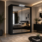 Chicago Sliding Mirror Wardrobe – 90cm, 120cm, 150cm, 180cm & 203cm