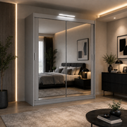 Chicago Sliding Mirror Wardrobe – 90cm, 120cm, 150cm, 180cm & 203cm