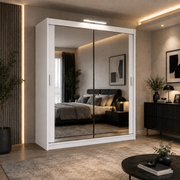 Chicago Sliding Mirror Wardrobe – 90cm, 120cm, 150cm, 180cm & 203cm