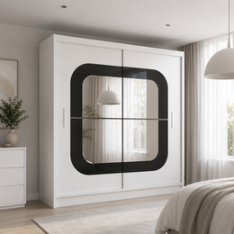 Chelsea High Gloss Sliding Mirror Wardrobe – 150cm & 203cm