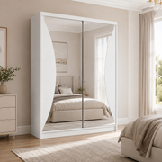 California Curved Mirror Sliding Wardrobe – 150cm & 203cm
