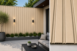 Wide Slat PVC Waterproof Wall Panels - Oak - 240 x 30 (Pack of 8)
