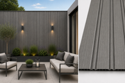 Wide Slat PVC Waterproof Wall Panels - Dark Grey - 240 x 30 (Pack of 8)