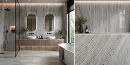 Marble Bathroom Wall Panels - Mixed Grey Marble - 240 x 60