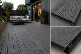 Premium Composite Outdoor Decking Boards - Black - 290 x 15 (Pack of 4)