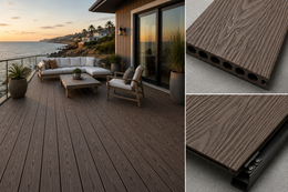 Premium Composite Outdoor Decking Boards - Dark Brown - 290 x 15 (Pack of 4)
